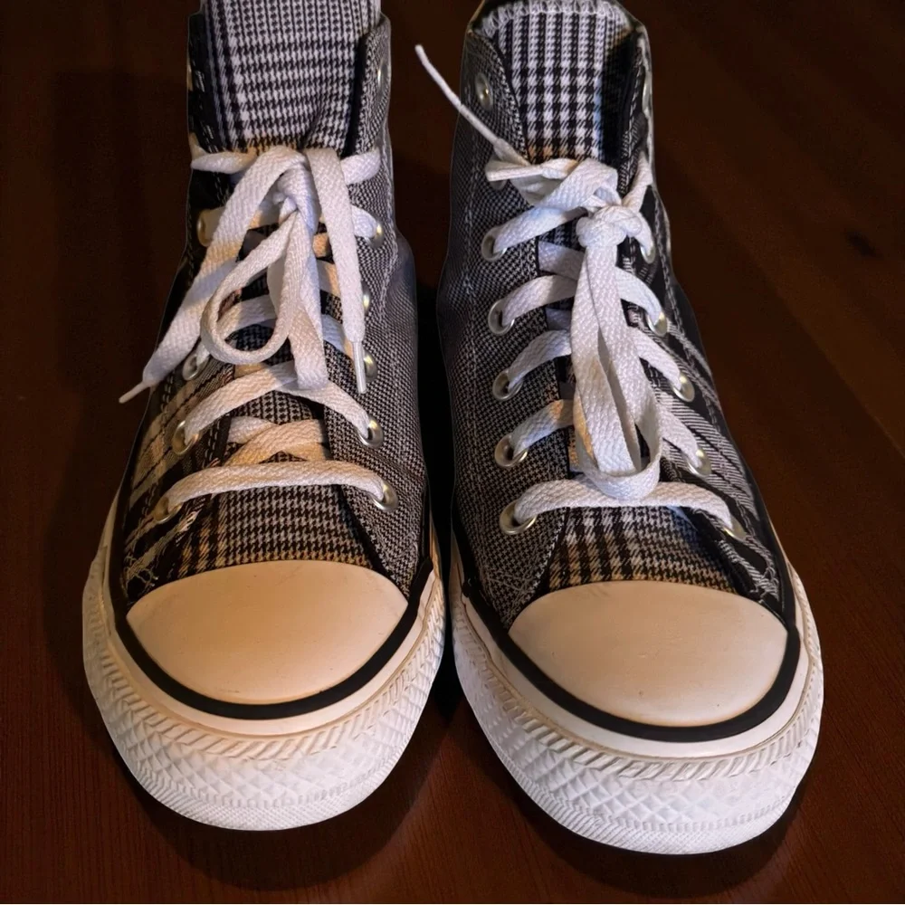 Converse Chuck Taylor All Star Women’s  Hi “Twisted Prep” BLACK/WHITE/EGRET - Picture 3 of 14